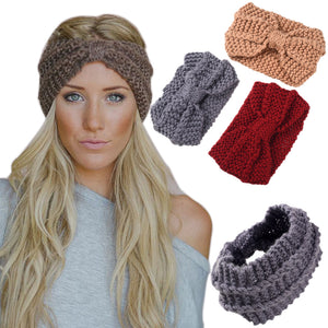Girls Soft Knitted Fabric Headband Female Wool Winter Warm Turban Hair Accessories for Women Crochet Head Wrap Stretch Headdress - 64 Corp