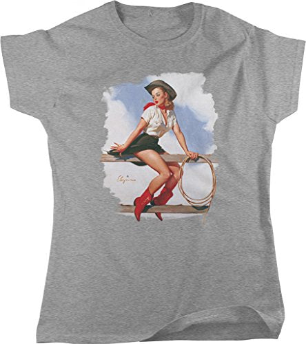Women Brand Famous Clothing Funny Short Sleeve Cotton T-Shirts Pin-Up Cowgirl, Hi Ho Silver Custom T Shirts Online - 64 Corp