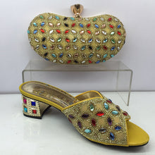 New GOLD Color Latest Design Matching Italian Shoe and Bag Set - 64 Corp