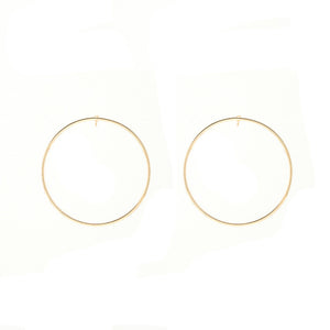 2017 Fashion Lady Delicate Copper Minimalist Style Solid Geometry Round Beautiful Earrings Stud Earrings - 64 Corp