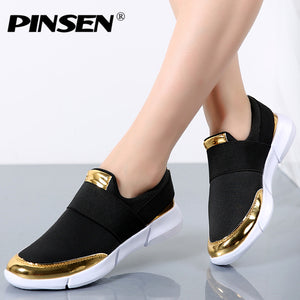 PINSEN Brand Women Casual loafers Breathable Summer Flat Shoes Woman Slip on Casual Shoes New Zapatillas Flats Shoes Size 35-42 - 64 Corp
