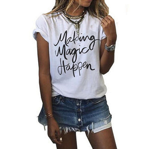 Plus Size S-XL Harajuku Summer T Shirt Women New Arrivals Fashion VOGUE Printed T-shirt Woman Tee Tops Casual Female T-shirts - 64 Corp