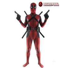 Deadpool Costume Adult Man Spandex Lycra Zentai Bodysuit Halloween Cosplay Suit Belt Headwear Mask Sword holster