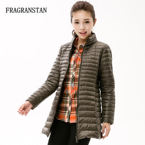 90% White Duck Down Jacket Women Winter New Fashion Waterproof Light Warm Soft Solid Color Long Coat Large Size Slim Parkas LY87