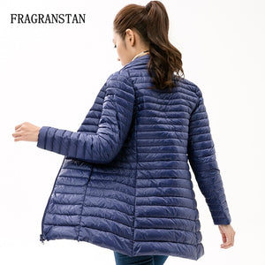 90% White Duck Down Jacket Women Winter New Fashion Waterproof Light Warm Soft Solid Color Long Coat Large Size Slim Parkas LY87