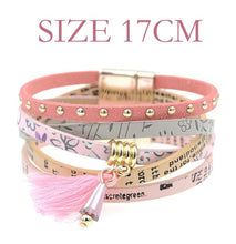 pink leather bracelet women charm bracelets 2016 BOHO style Bohemian bracelets&bangles gift bracelets for women manchette - 64 Corp