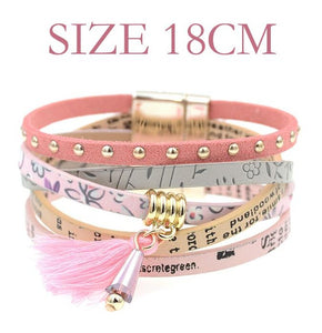 pink leather bracelet women charm bracelets 2016 BOHO style Bohemian bracelets&bangles gift bracelets for women manchette - 64 Corp