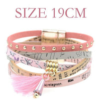 pink leather bracelet women charm bracelets 2016 BOHO style Bohemian bracelets&bangles gift bracelets for women manchette - 64 Corp