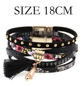 pink leather bracelet women charm bracelets 2016 BOHO style Bohemian bracelets&bangles gift bracelets for women manchette - 64 Corp