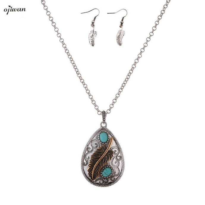 Tribal Feather Necklace Native American Jewelry bijoux Navajo Ethnic Necklace Boho Hippie Necklace Online Shopping India Cowgirl - 64 Corp