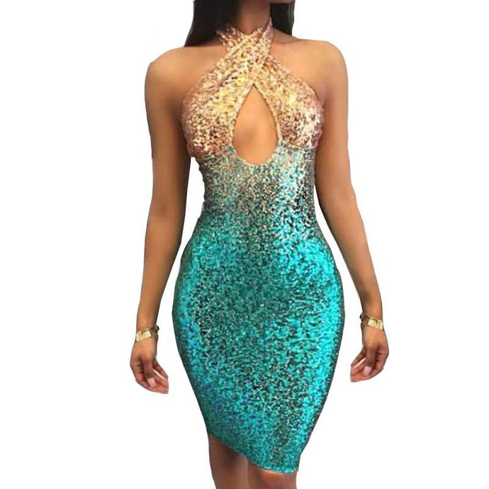 Backless Sleeveless Bodycon Club Party Dress - 64 Corp
