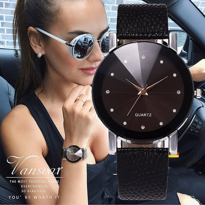 Vansvar Women Watch Luxury Brand Casual Simple Quartz Clock For Women Leather Strap Wrist Watch Reloj Mujer Drop Shipping - 64 Corp