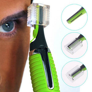 Unisex Personal Men Hair Trimmer Shaver Hair Removal Ear Nose Mustache Beard Grooming Kit with LED Light Green - 64 Corp
