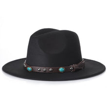 2017 new Men Women Wool Felt Sombrero Cap Fedora Hat Western Cowboy Cowgirl Cap Jazz hat Sun Hat Toca Cap with leather band - 64 Corp