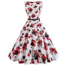 Floral Print Vintage Dress Women Retro PinUp Tutu Dresses Hepburn 50s 60s Rockabilly Robe feminino Vestidos Swing dresses S~3XL - 64 Corp