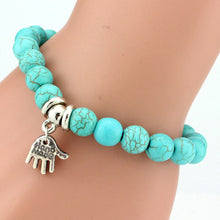SHEEGIOR Boho Vintage Turquoises Bracelets for Women Men Cross Tree Snake Owl Hand Pendant Charm Bracelet Bangle Fashion Jewelry - 64 Corp