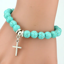 SHEEGIOR Boho Vintage Turquoises Bracelets for Women Men Cross Tree Snake Owl Hand Pendant Charm Bracelet Bangle Fashion Jewelry - 64 Corp