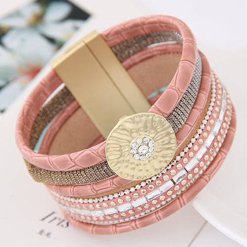 LEMOER Luxury Boho Bamboo Leather Bracelets Bangles with Magnetic Buckle Wristband Jewelry Pulsera for Women men pulseras mujer - 64 Corp