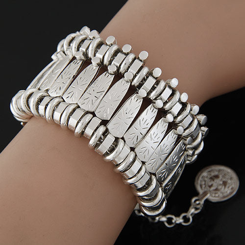 LEMOER 2017 Hot Ethnic Bohemian Beachy Bracelet Boho Turkish Gypsy Tribal Jewelry Chic Coachella Silver Coin Bracelets Pulseiras - 64 Corp