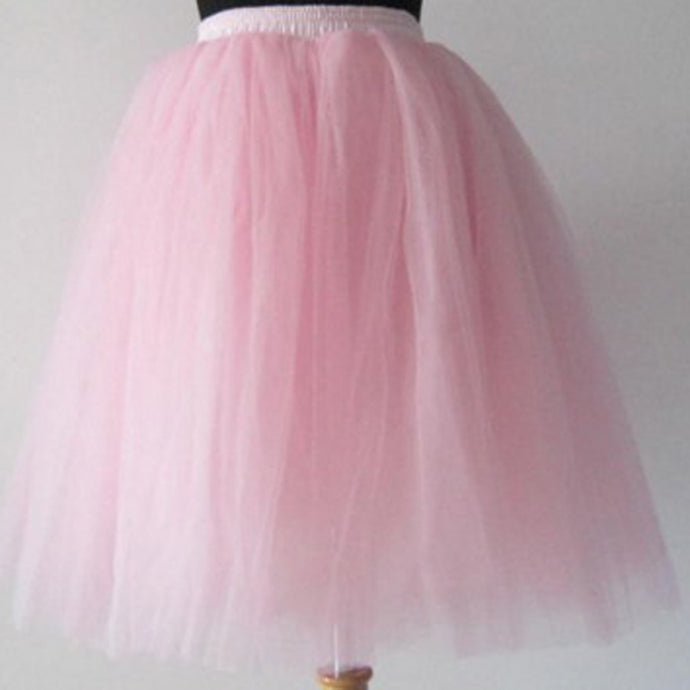 Puff Women Mesh Skirt White Pink Black Ball Gown High waist Knee Length Tulle Jupes Fashion Grunge Jupe Female Tutu Skirts - 64 Corp