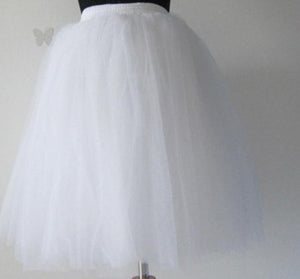 Puff Women Mesh Skirt White Pink Black Ball Gown High waist Knee Length Tulle Jupes Fashion Grunge Jupe Female Tutu Skirts - 64 Corp