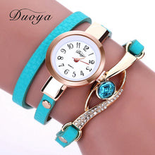 Duoya Brand Watch Women Luxury Gold Eye Gemstone Dress Watches Women Gold Bracelet  Halloween Gift Leather Quartz Wristwatches - 64 Corp