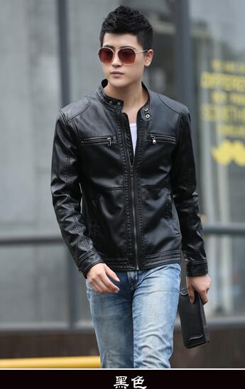 Leather Jacket Men design stand collar Coat male casual motorcycle jacket Mens fashion veste en cuir leather jackets