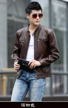 Leather Jacket Men design stand collar Coat male casual motorcycle jacket Mens fashion veste en cuir leather jackets