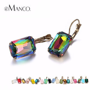 eManco Fashion Costume Jewellery Earrings for women 19 colors Minimalist Geometric Create Crystal Drop Earrings 2017 - 64 Corp