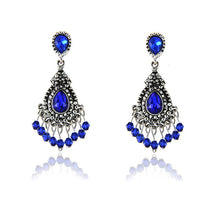 Black Blue Rhinestone Dangle Earring Luxury Wedding - 64 Corp