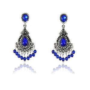 Black Blue Rhinestone Dangle Earring Luxury Wedding - 64 Corp