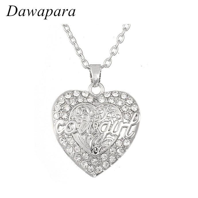 Dawapara Cowgirl Drill Crystal Pendant Necklaces Antique Silver Metal Charms Jewelry Fashion Rhinestone Christmas Gifts - 64 Corp