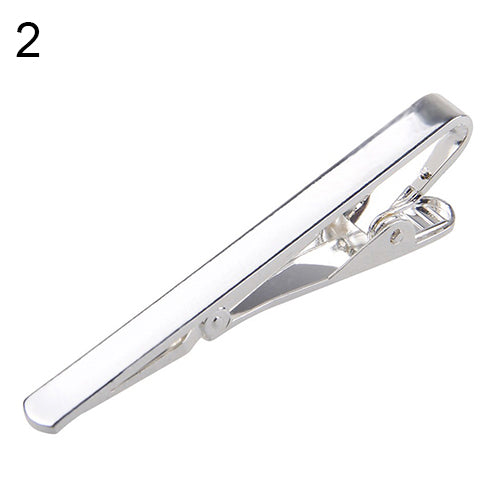 Metal Silver Gold Simple Necktie Bar - 64 Corp