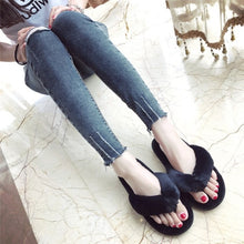 COOTELILI Winter Fashion Women Home Slippers Faux Fur Warm Shoes Woman Slip on Flats Female Fur Flip Flops Pink Plus Size 36-41 - 64 Corp