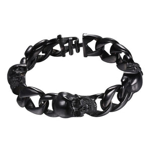 Gothic Skull Skeleton Bracelet For Men 22CM Stainless Steel/Gold/Black Color Rocker Punk Bracelet For Men GH2770 - 64 Corp