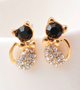 Fashion Drop Crystal Stud Earrings Double Side for Women Bridal Wedding Party Jewelry - 64 Corp