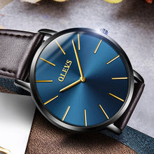 Men Watches 2017 luxury brand Olevs quartz leather minimalist Black strap Ultrathin Wristwatches Waterproof High Quality Relogio - 64 Corp