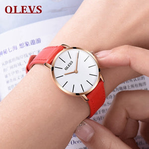 Men Watches 2017 luxury brand Olevs quartz leather minimalist Black strap Ultrathin Wristwatches Waterproof High Quality Relogio - 64 Corp