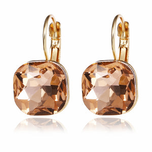 Gold Color Square Stud Earrings in Wedding Jewelry - 64 Corp