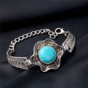 QCOOLJLY Women Bohemian Retro Vintage Silver Color Owl Fatima Elephant Moon Stone Charm Bracelets Bangles Boho Jewelry - 64 Corp