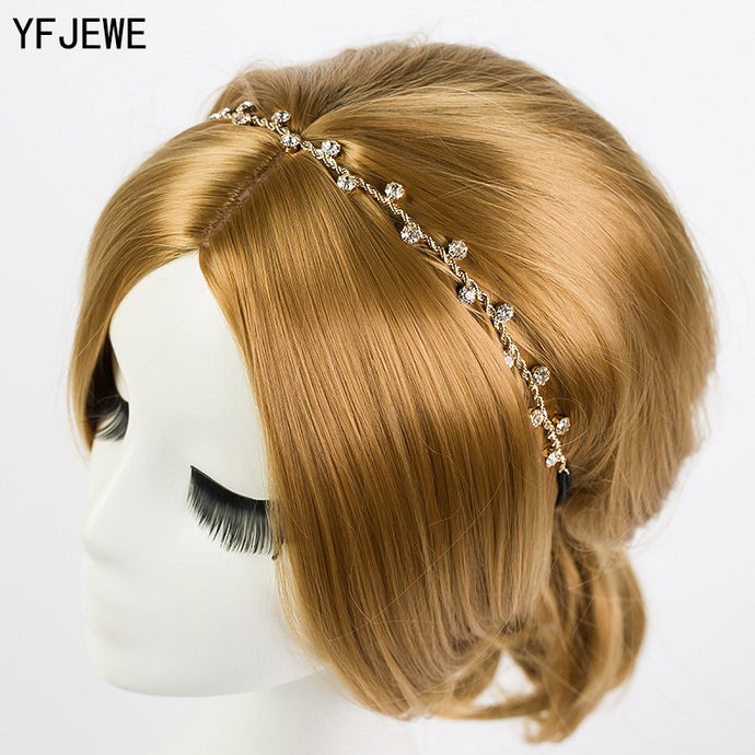 YFJEWE Free Shipping Women Hair Accessories Crystal Chain Charms Head Bands Women Jewelry Wedding Bridal Hair Jewelry H008 - 64 Corp