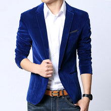 Mens blazer slim fit suit jacket black navy blue velvet 2018 spring autumn outwear coat Free shipping Suits For Men - 64 Corp
