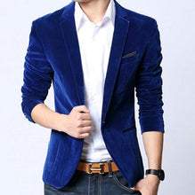 Mens blazer slim fit suit jacket black navy blue velvet 2018 spring autumn outwear coat Free shipping Suits For Men - 64 Corp