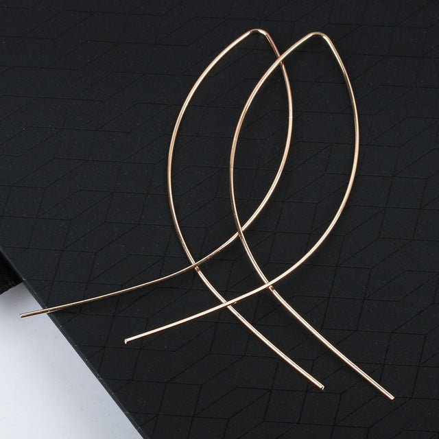ES143 Fish Shaped Stud Earrings Simplicity Handmade Copper Wire Earring for Women Brincos de gota Feminino 2018 Geometric NEW - 64 Corp