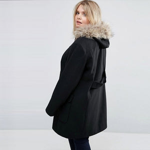 Kissmilk Plus Size Winter Warm Women Thick Coat Basic Preppy Style Outwear Long Sleeve Toggle Hooded Big Size Jacket 3XL-6XL - 64 Corp