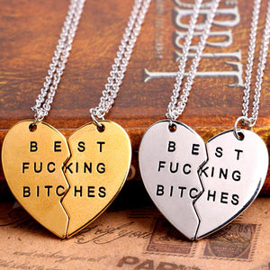2018 Fashion 2Piece Hot sale New Chic Best Bitches Best Friend Forever Break Heart Pendant Necklace Drop shipping - 64 Corp