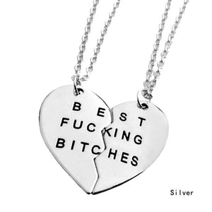 2018 Fashion 2Piece Hot sale New Chic Best Bitches Best Friend Forever Break Heart Pendant Necklace Drop shipping - 64 Corp