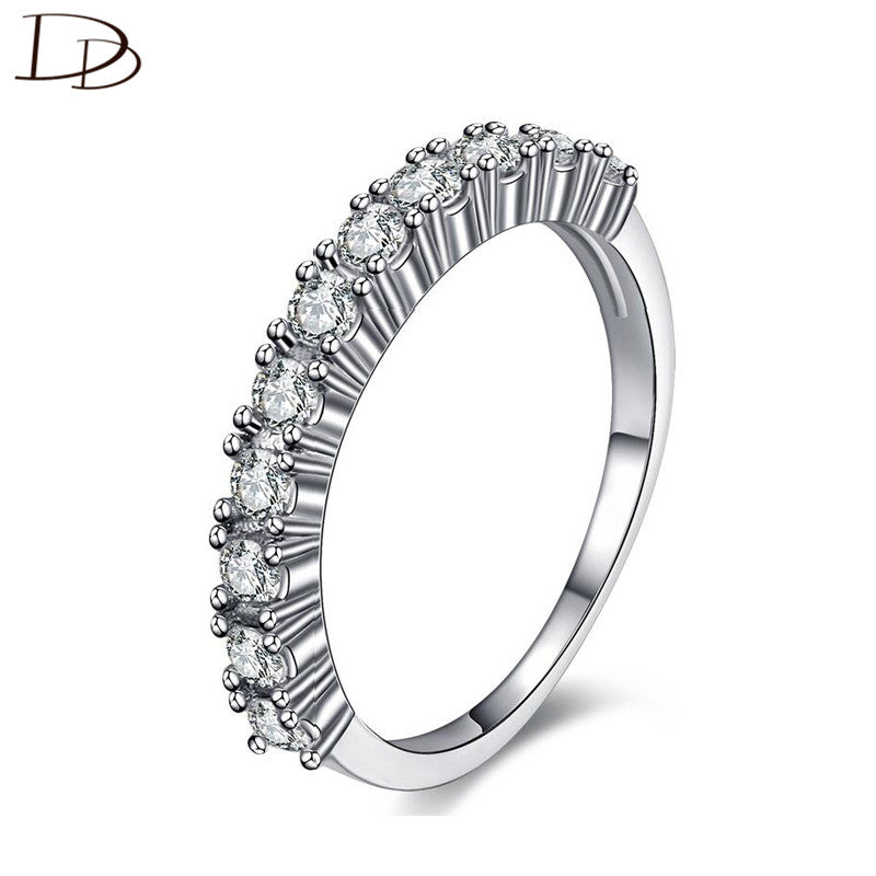 wholesale chic 925 sterling silver rings for women AAA rhinestone jewelry wedding engagement aneis crystal bague femme DD144 - 64 Corp