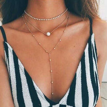 FAMSHIN Boho Jewelry Multi Layer Beads Choker Necklaces for Women Sexy Fashion Pendant Vintage Collier Long Crystal Necklace - 64 Corp