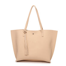 Bokinslon Tassel Handbags Woman PU Leather Large Capacity Female Shoulder Bags Solid Color Practical Women corssbody Bag - 64 Corp